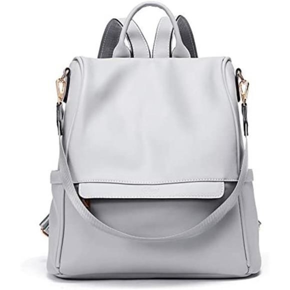 Women Backpack Purse Fashion Leather Gray
